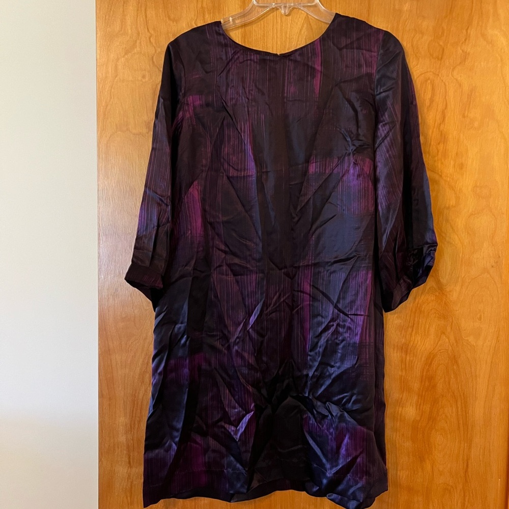French Connection Women’s Silk Dress Purple Shift Lightweight Size 8